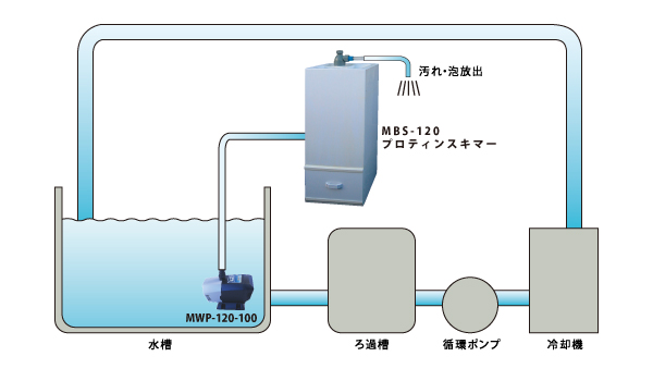 不純物除去 水質維持 プロテインスキマー MBS-120 有限会社ニューマリンズ